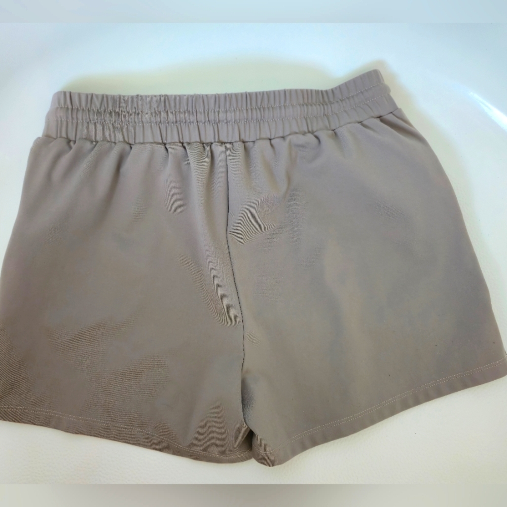 Cynthia Rowley Taupe Athletic Shorts with Elastic Waistband - Picture 5 of 9